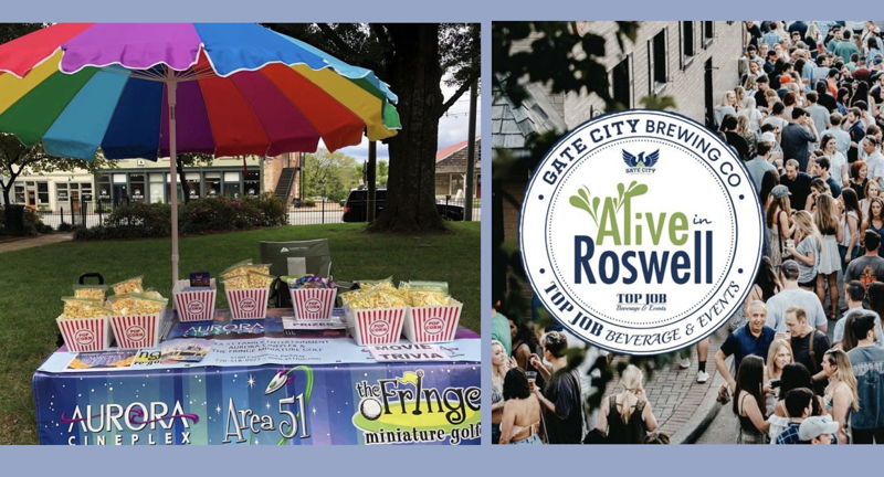 Alive in Roswell--Aurora Popcorn & Movie Trivia Booth--Canton Street