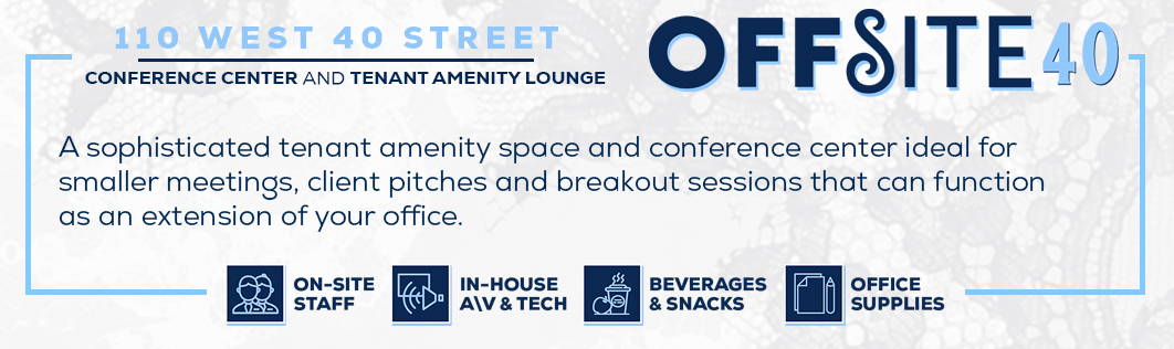 a sophisticated tenant amenity space and conference center ideal for smaller meetings, client pitches and breakout sessions that can function as an extension of your office.  With on-site staff, in-house AV and Tech, beverages and snacks and office supplies