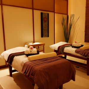 Couples massage before the wedding