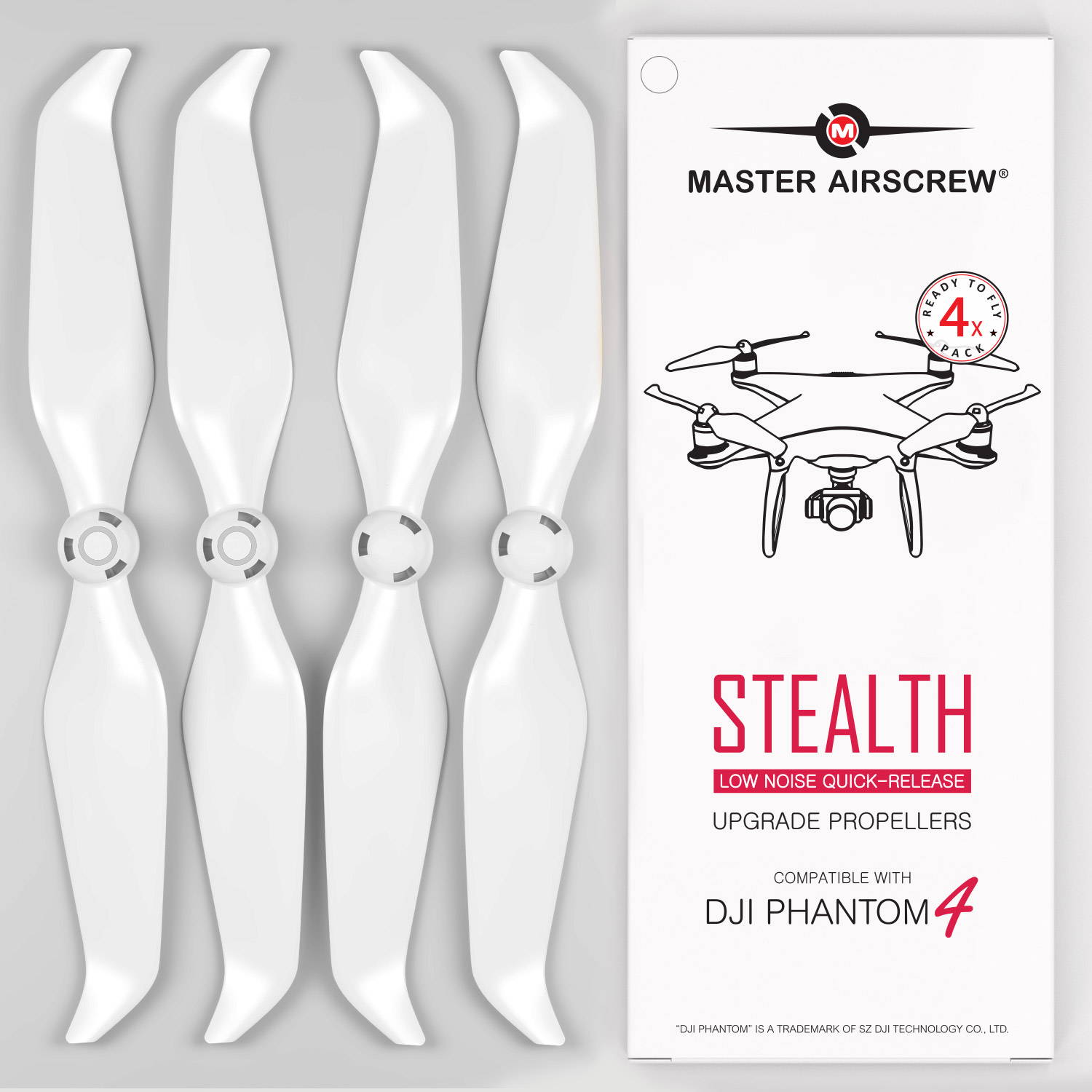 x4 Orange Stealth Propellers DJI Phantom 4 Drone