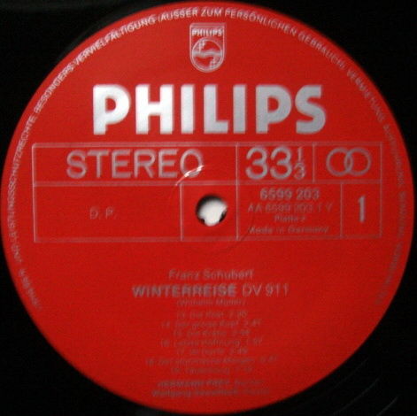Philips / HERMANN PREY, - Schubert Winterreise, NM, 2LP...