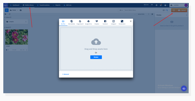 Cloudinary File Uploader in Dashboard