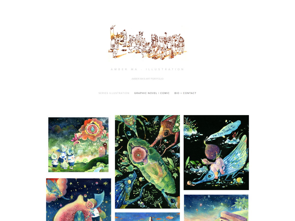 Screenshot of Amber Ma, from the art portfolios collection.