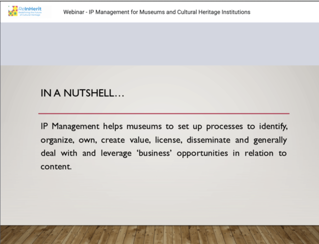 IP Management for Museums and Cultural Heritage Institutions