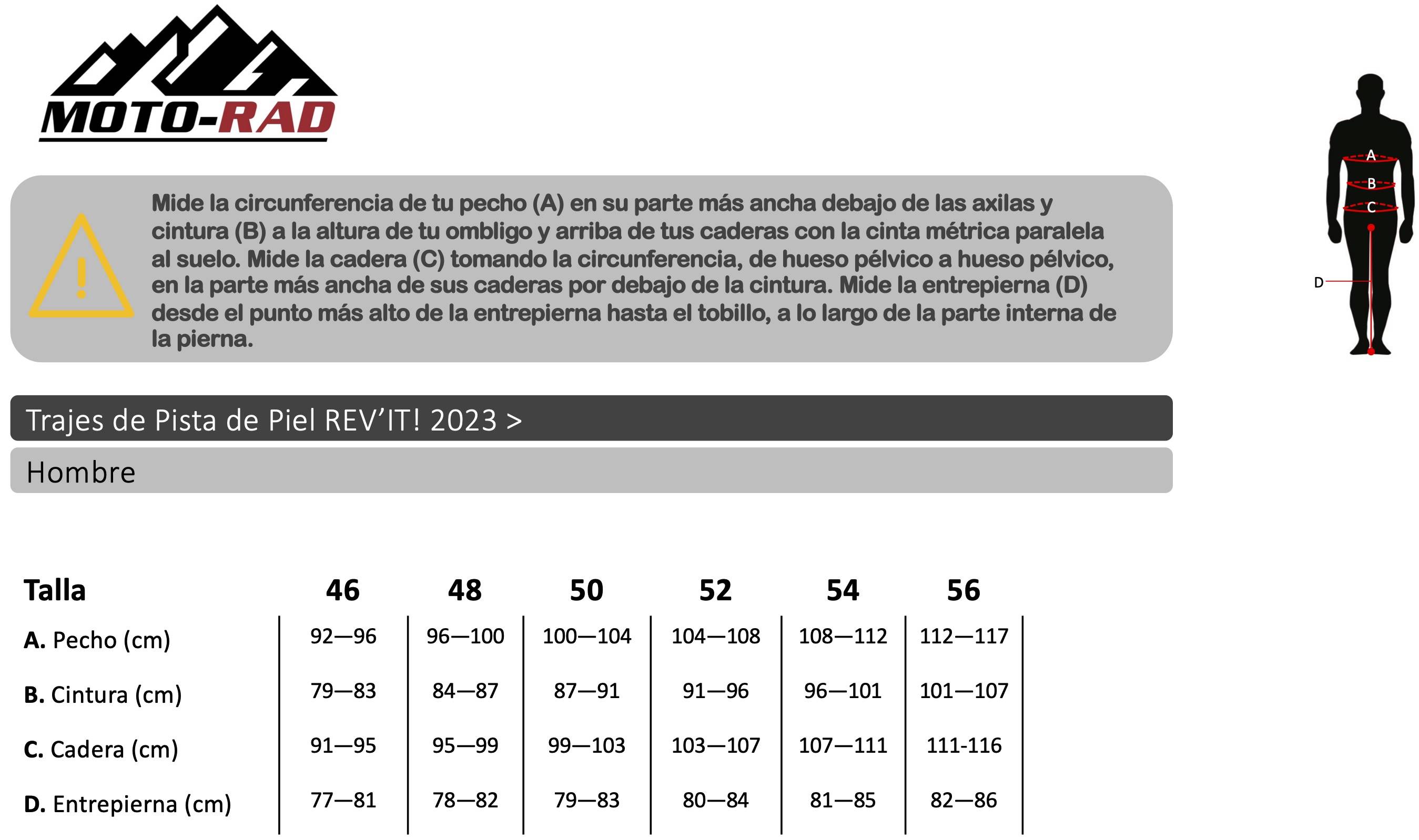 Guia de Tallas para Trajes Revit