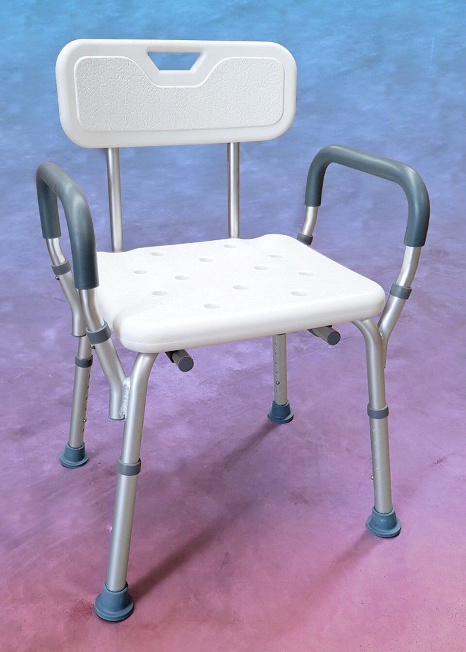 Hire-Bath Stool with backrest and arms