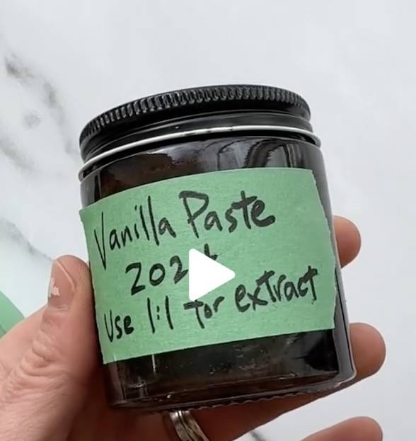 A thumbnail image of a hand holding a brown glass jar labeled 'Vanilla Paste 2024'
