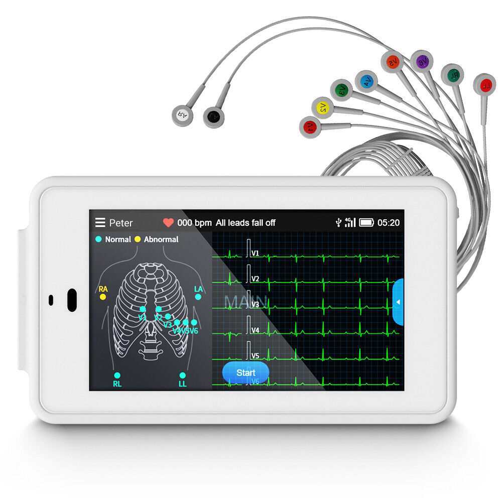 جهاز تخطيط كهربية القلب ذو 12 رصاصًا بجيب