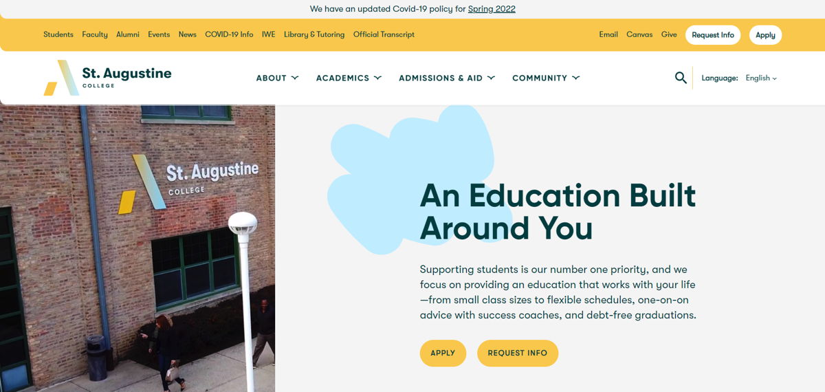 Screenshot of St. Augustine College, from the school websites collection.