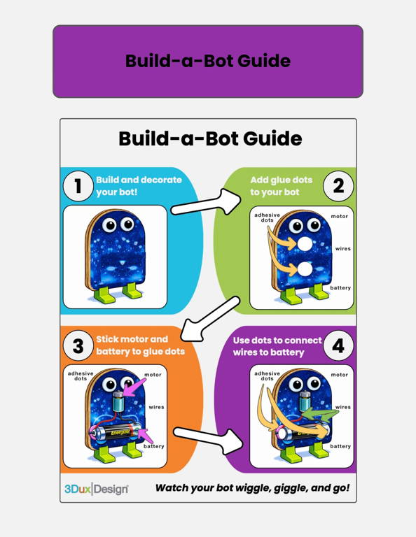 3duxdesign build-a-bot downloadable guide for students and teachers