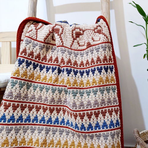 SLEEP TIGHT, LITTLE BEAR. Overlay mosaic crochet baby blanket pattern