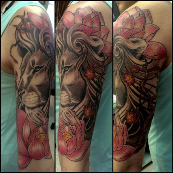 Tatouage Lion Rose