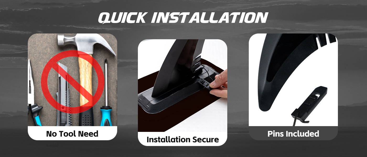 Fin replacement support quick installation, no tool need, installation secure, pins included