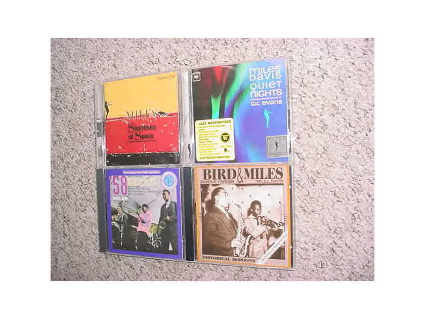 Miles Davis cd lot of 4 jazz cd's - 58 sessions sketches of Spain quiet nights Charlie Parker / Miles