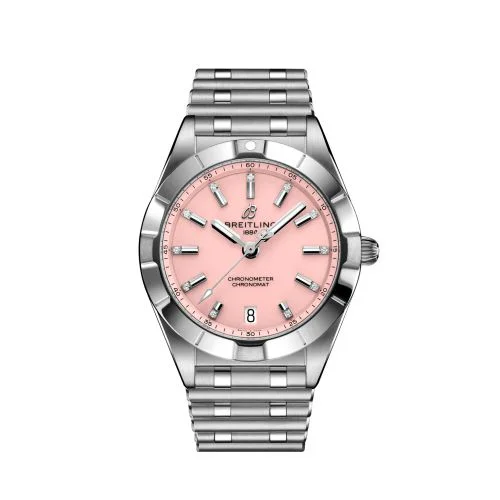 Chronomat 32 Stainless Steel / Pink - Diamond / Rouleaux
