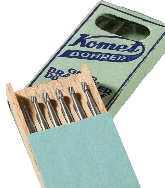 the very first Komet bur packaging
