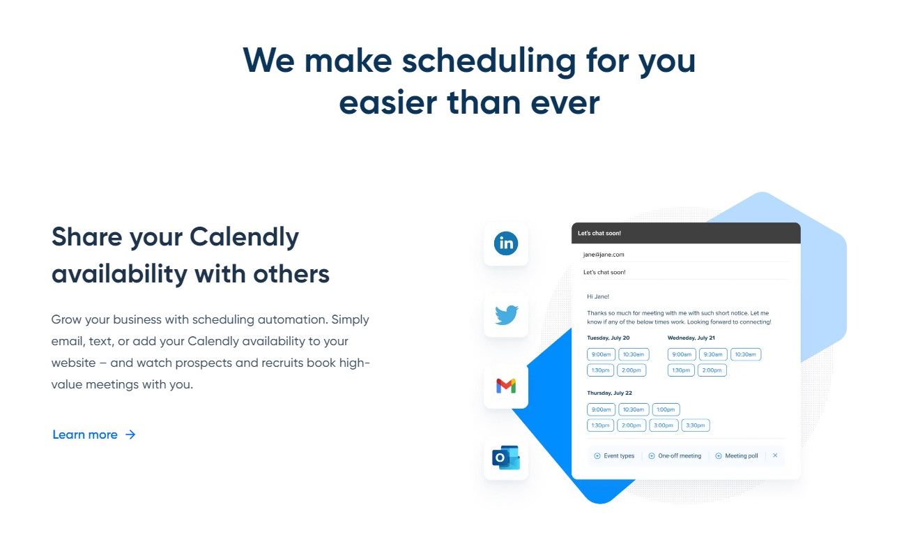 Calendly product / service