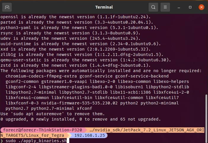 Apply binaries