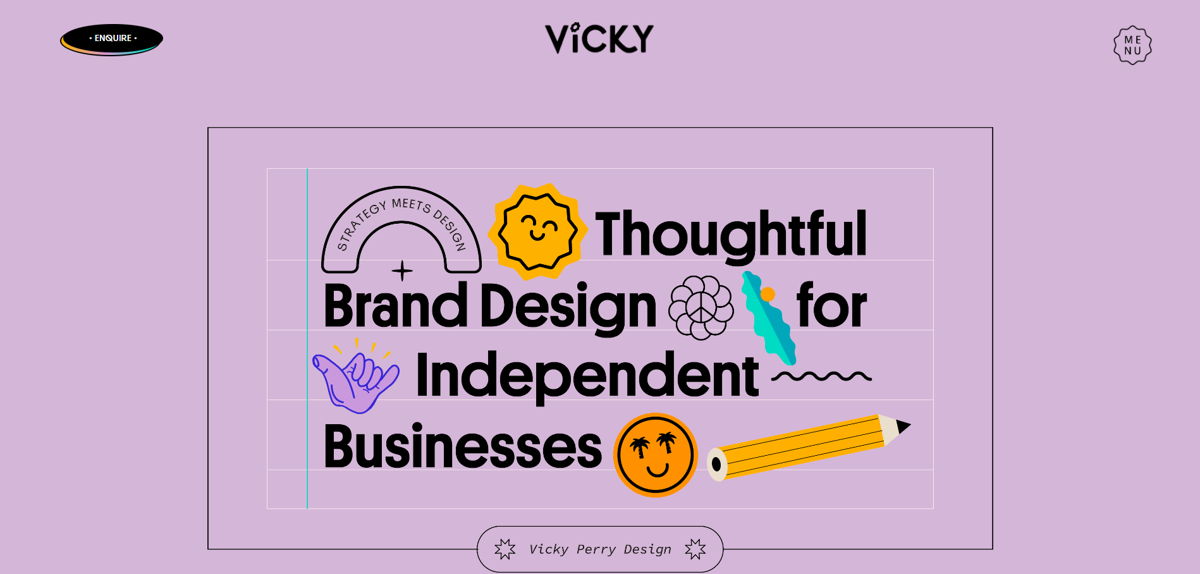 Screenshot of Vicky Perry Design , from the purple websites collection.