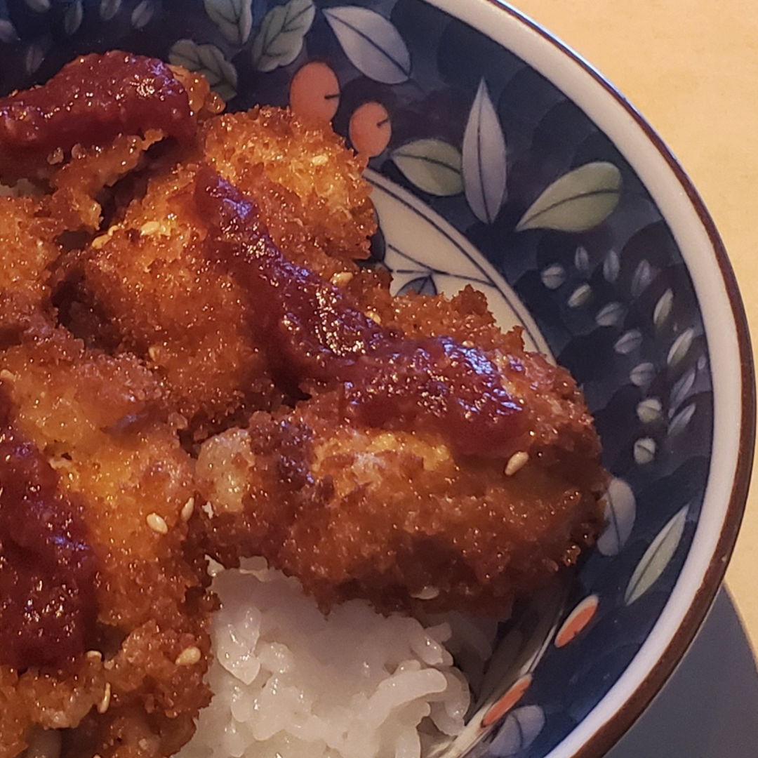 Chicken katsu with homemade bulldog sauce