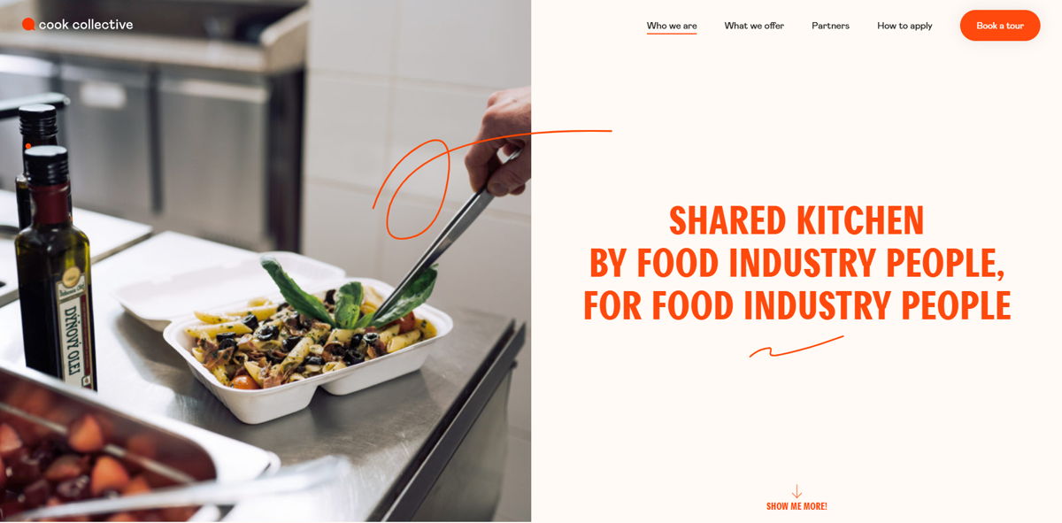 Screenshot of Cook Collective, from the wordpress websites collection.