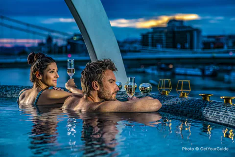 Rudas Thermal Bath and Pool Full-Day Access with 3-course meal