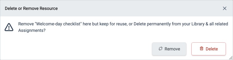 Delete or Remove Resource dialog