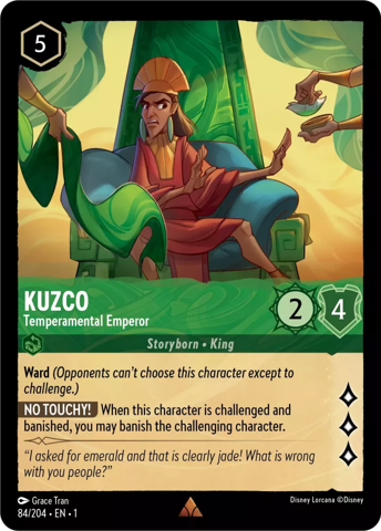 Kuzco card from Disney's Lorcana: The First Chapter.
