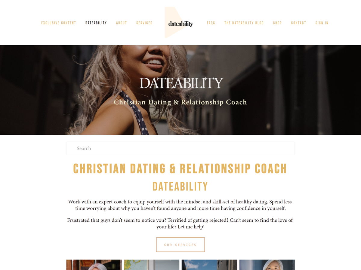 Screenshot of Jessica Santosa, from the squarespace coaching websites collection.