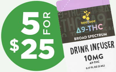 beeZbee Delta-9 THC Drink Infuser 5 for $25