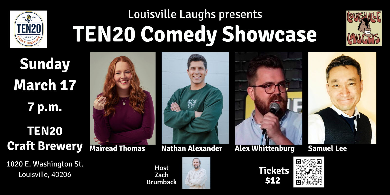 March 17 TEN20 Comedy Showcase promotional image