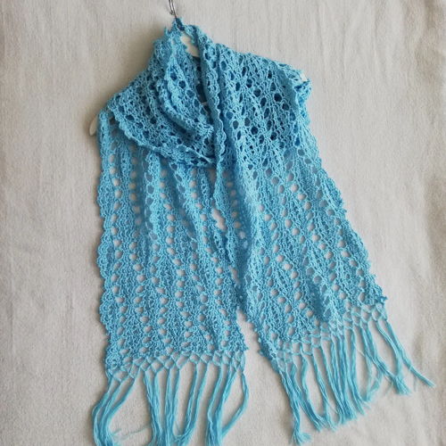 "Wild Blue Yonder" crochet scarf