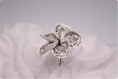 Black & White Turtle Frangipani Real Touch (6 Pack) - Realistic Artifical Flowers - Image 2