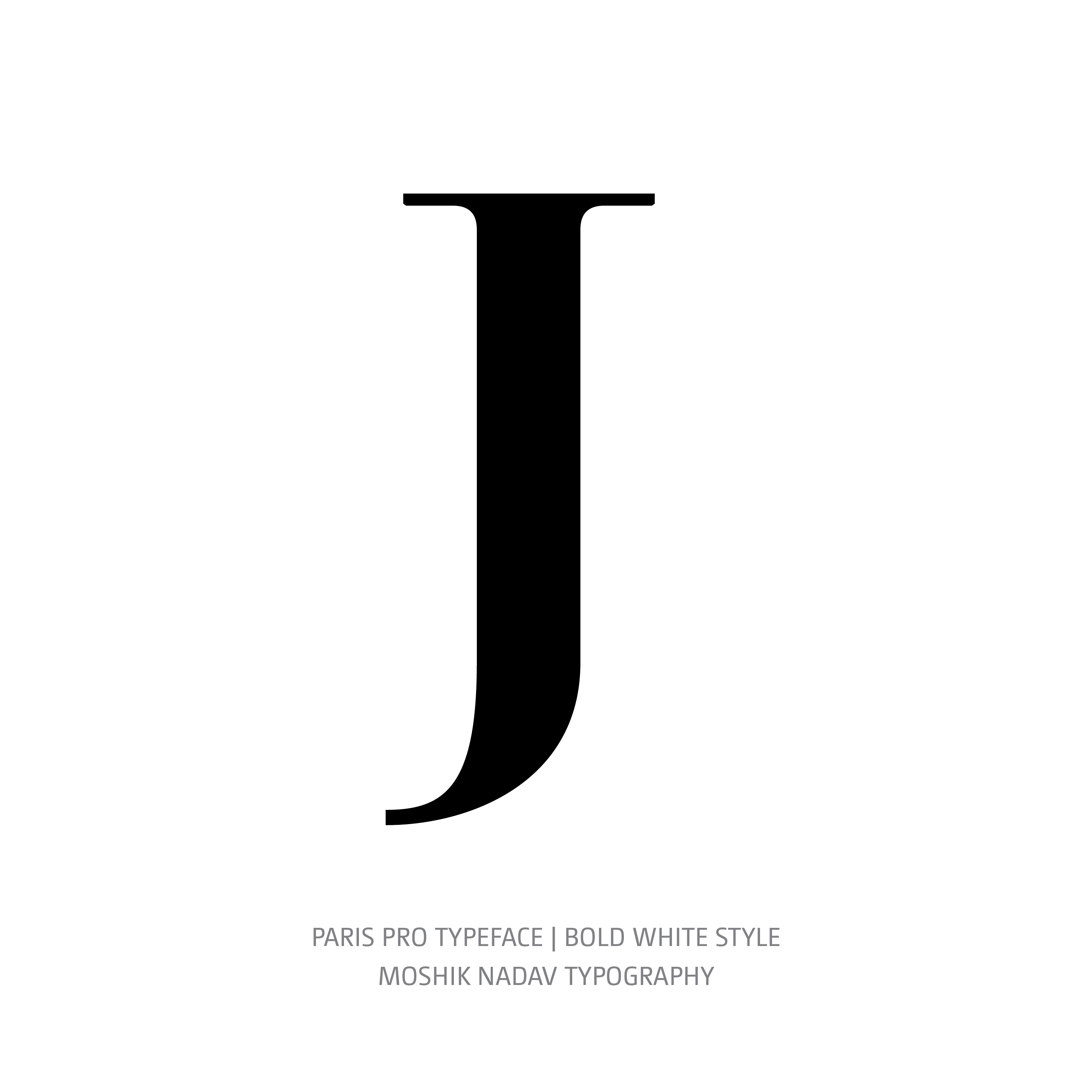Paris Pro Typeface Bold White J