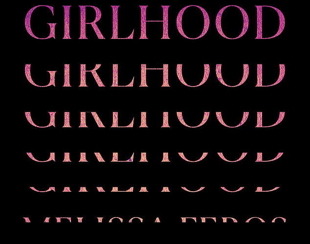 Book cover of Girlhood, the words are repeated and in violet.