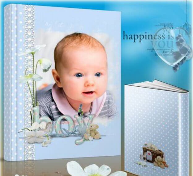 Фотокнига для новорожденного мальчика - вот он я, родился