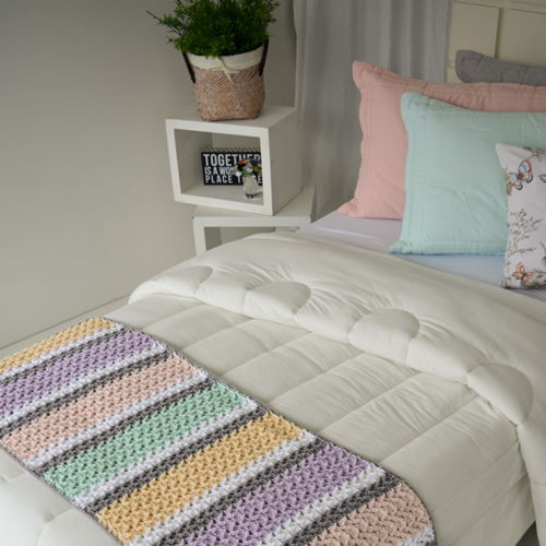 Candy Colored Bed Runner Crochet Pattern
