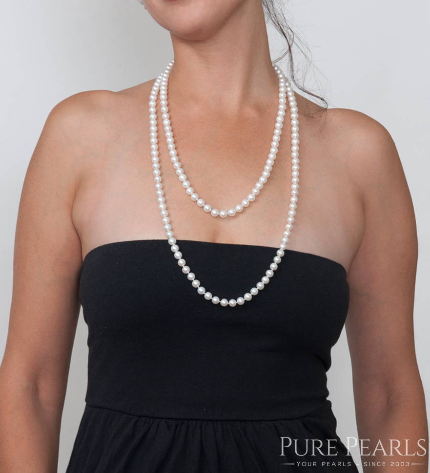 How to Wear a Pearl Rope, Doubled Up and Wrapped
