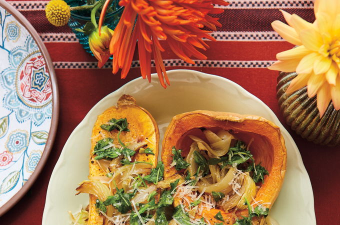 Courge rôtie au parmesan