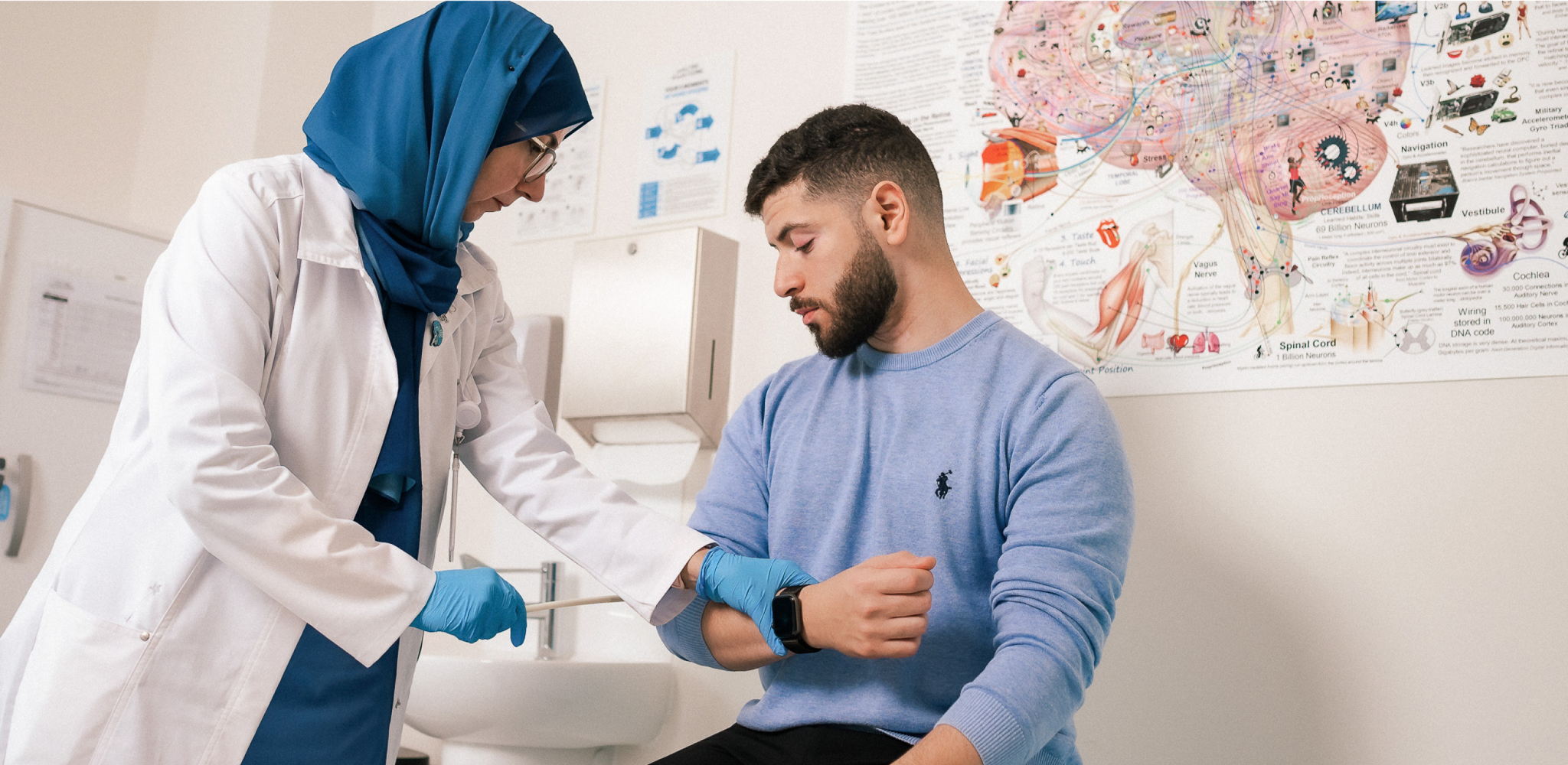 Nurse testing a patient