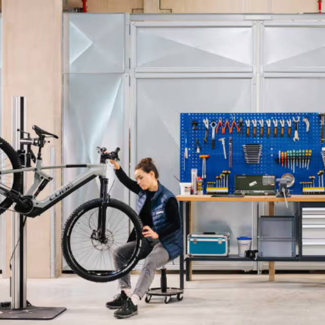 Focus on an electric bike