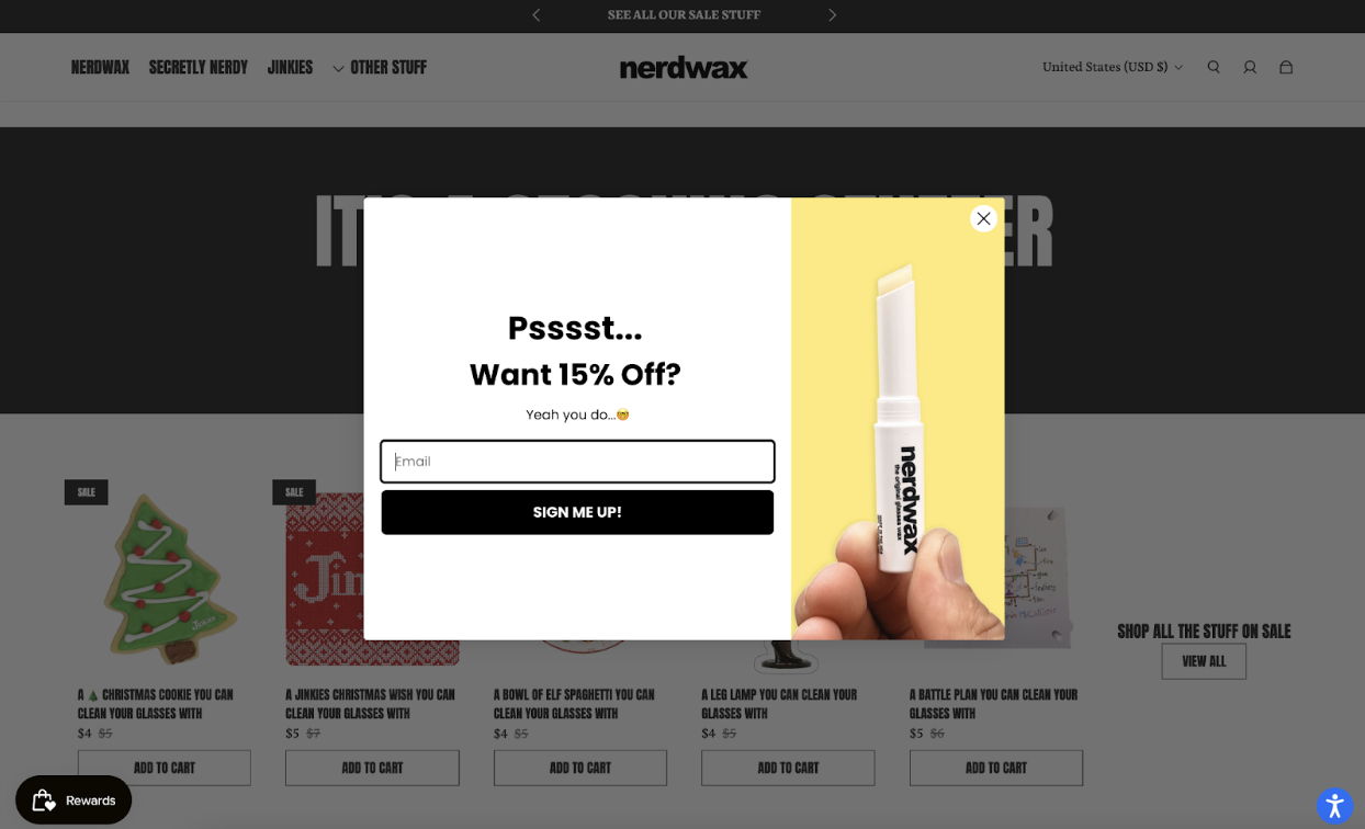 Nerdwax popup