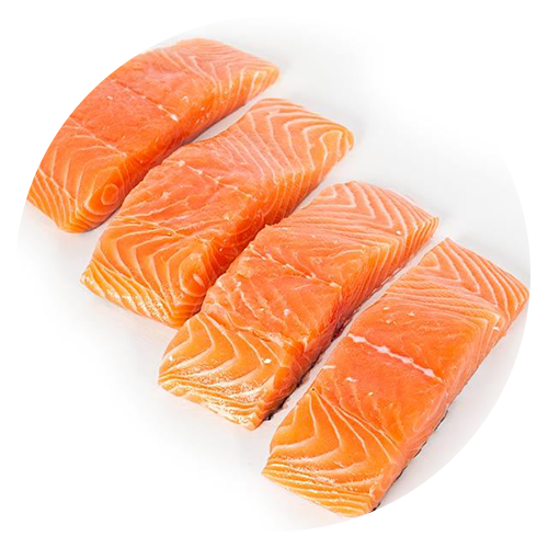 4 pieces of Salmon: A Natural Source of Biotin found in the Best Hair Skin Supplements