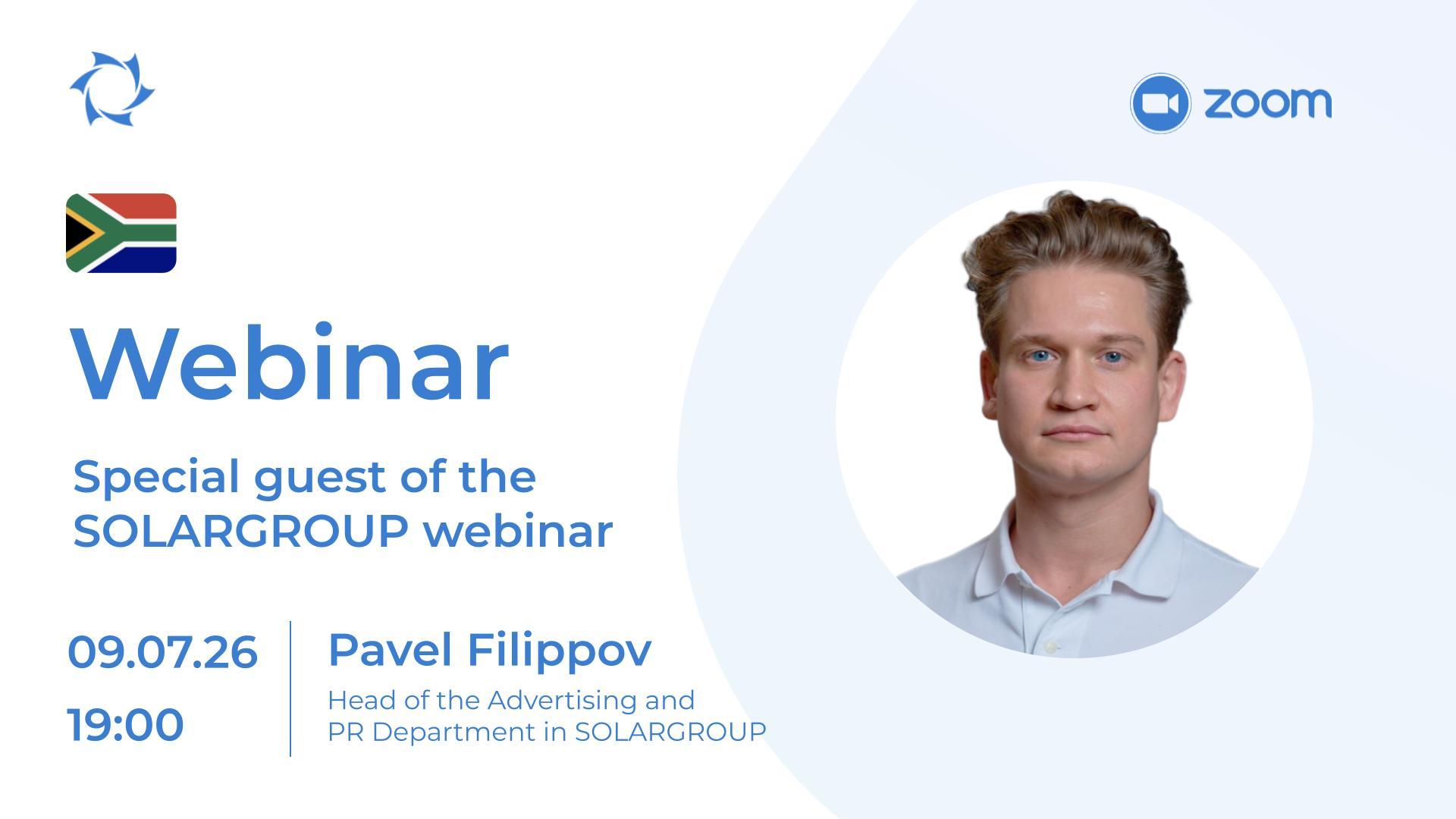 Republic of South Africa. Special guest of the SOLARGROUP webinar