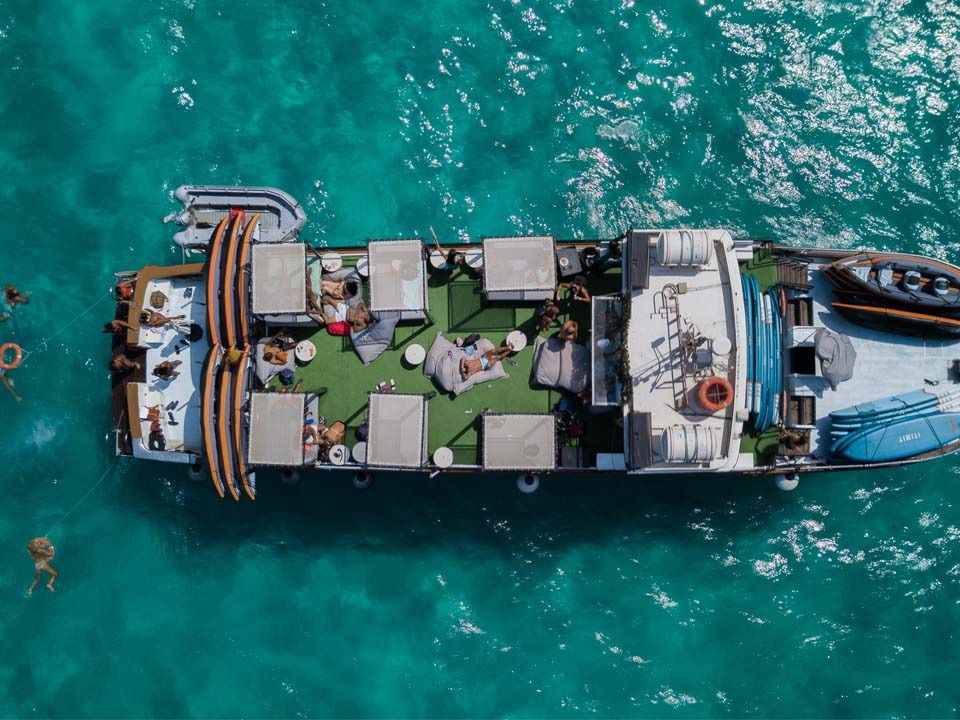 Aerial view of Ibiza Sea Party