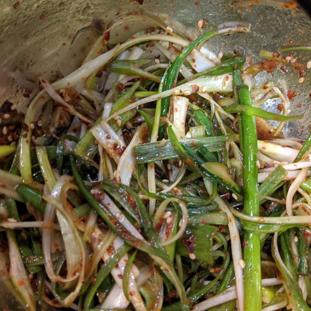 Korean green onion salad. Made with fish sauce 😋
