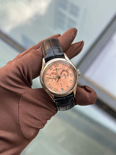 Patek Philippe Annual Calendar Salmon Dial with New Steel Calatrava clasp