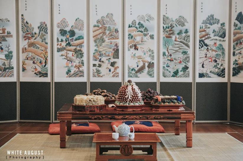 KOREAN TRADITIONAL PAEBAEK TEA CEREMONY SETUP