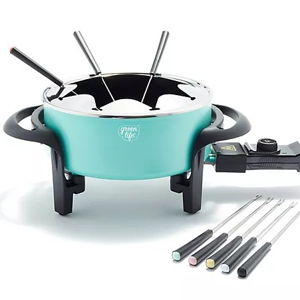 GreenLife 14-Cup PFAS-Free Ceramic Nonstick Electric Fondue Pot Set