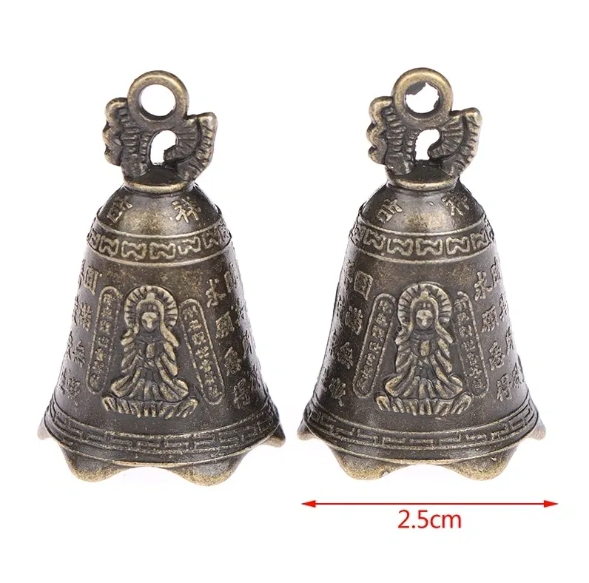 Antique Bell Chinese Mini Sculpture Pray Guanyin Buddha Bell Shui Feng Guardian bell For your motor cycle - Image 4